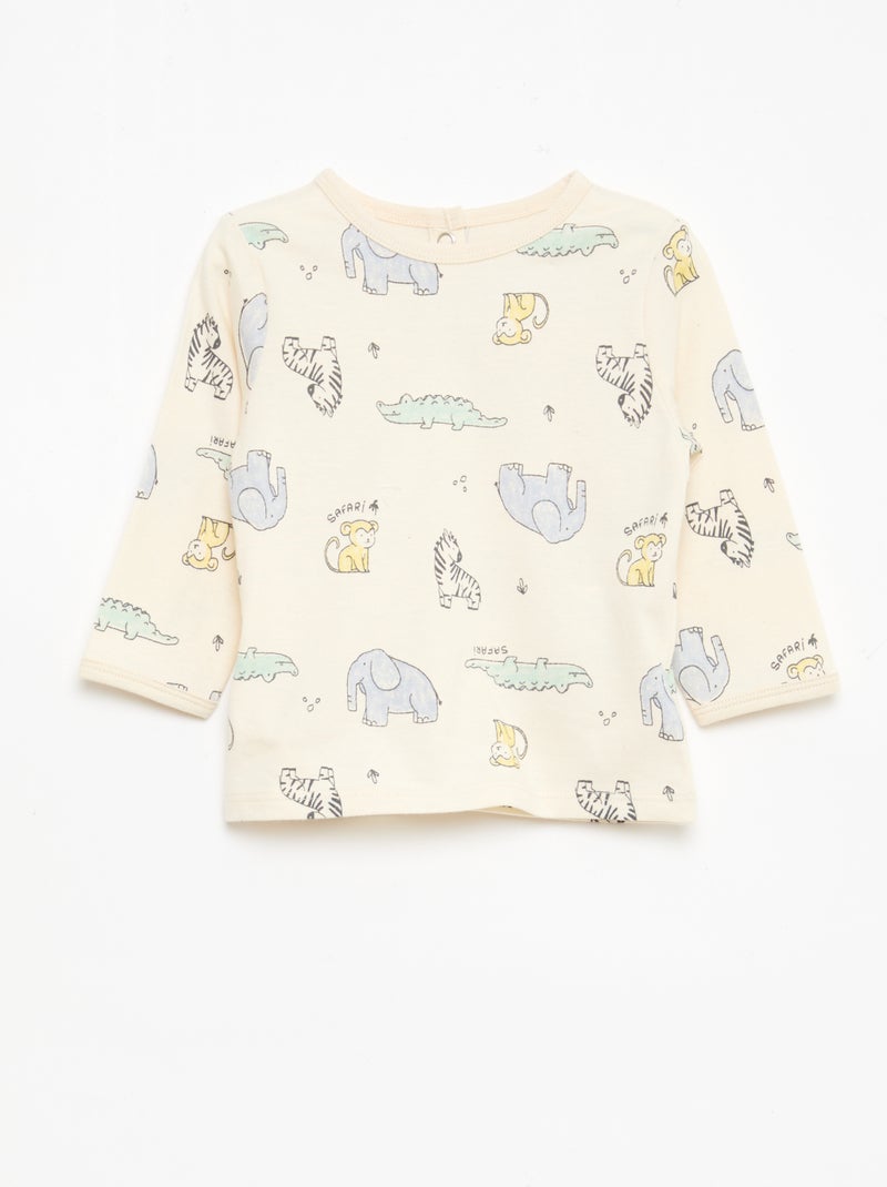 Chill pyjamaset van katoenjersey Wit - Kiabi