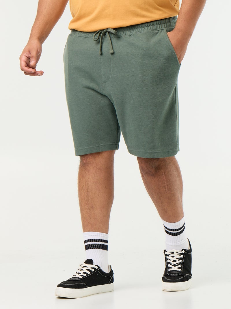 Chino bermuda met elastische taille Groen - Kiabi
