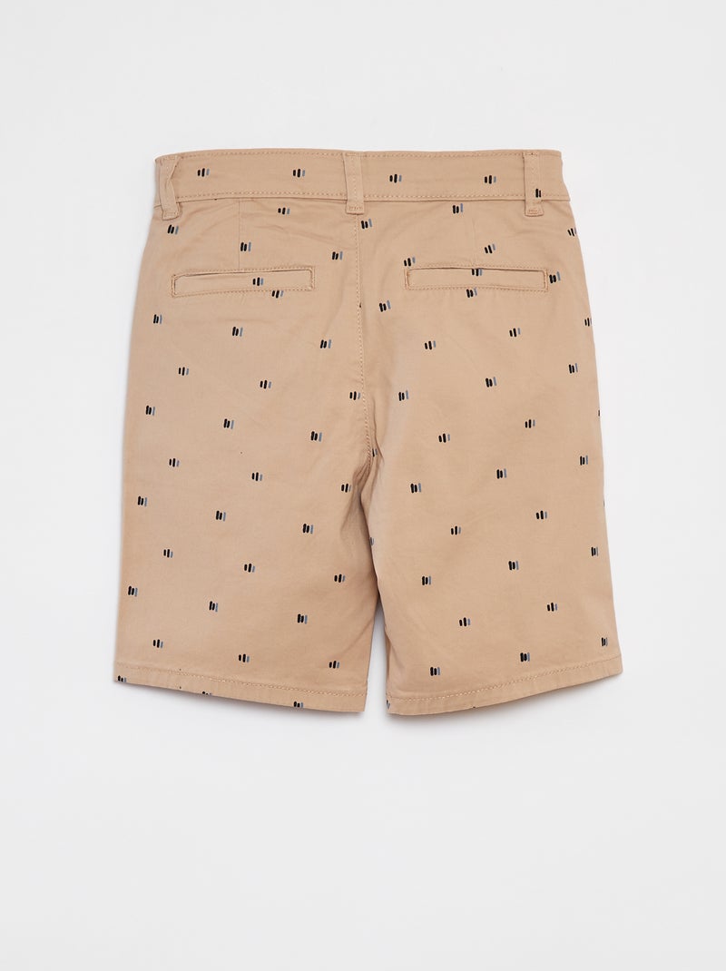 Chino bermuda met print BIEGE - Kiabi