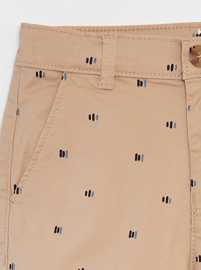 Chino bermuda met print BIEGE - Kiabi