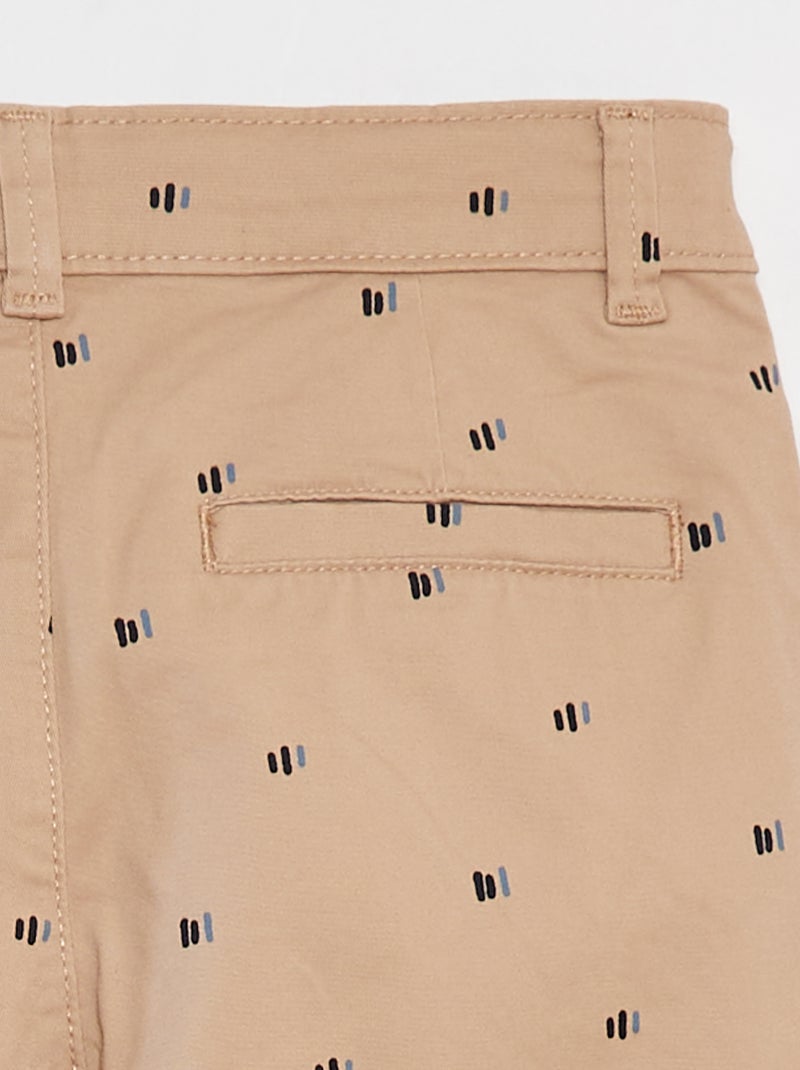 Chino bermuda met print BIEGE - Kiabi