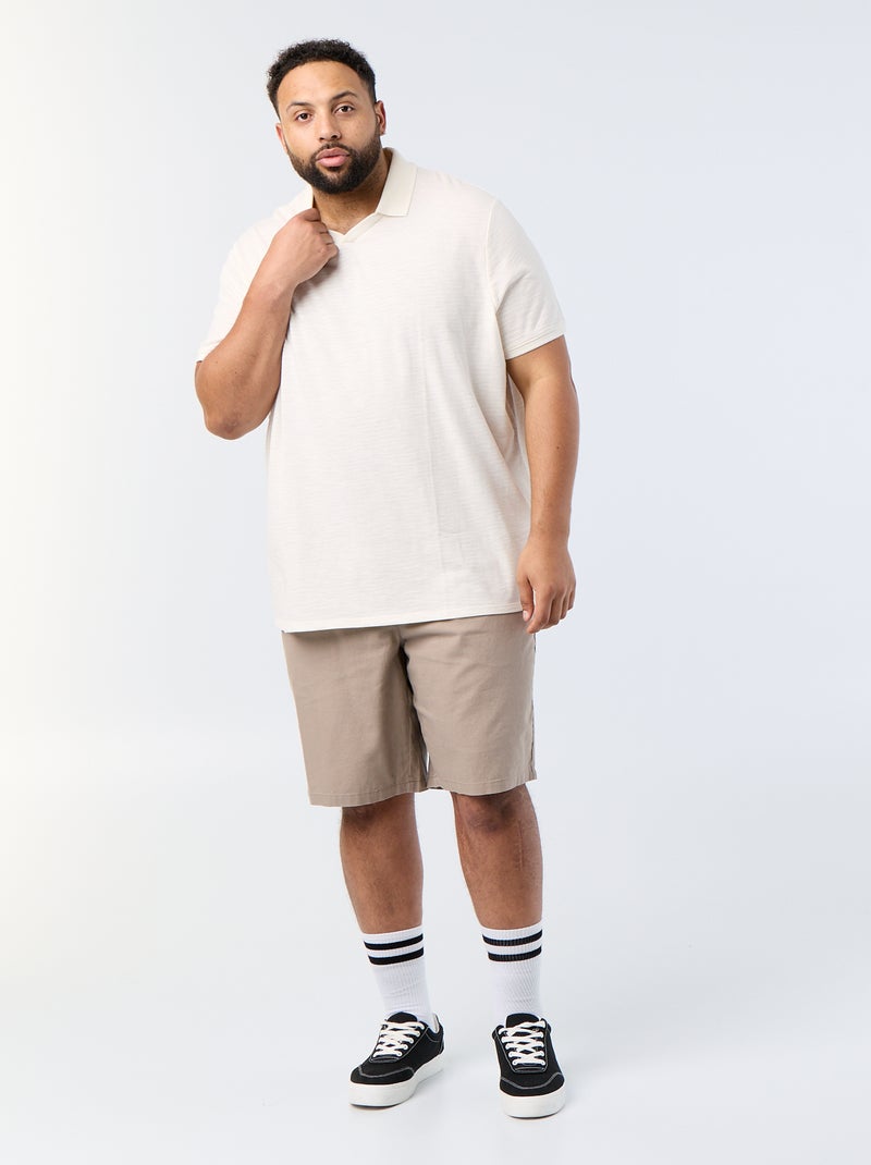 Chino bermuda met trekkoordjes Biege - Kiabi