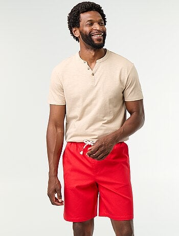 Chino bermuda van dobby stof