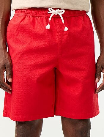 Chino bermuda van dobby stof
