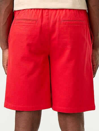 Chino bermuda van dobby stof