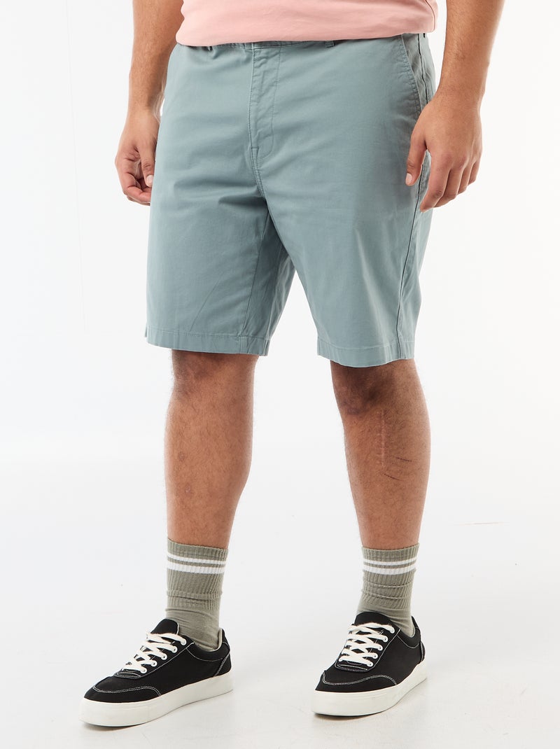 Chino bermuda van katoentwill Blauw - Kiabi