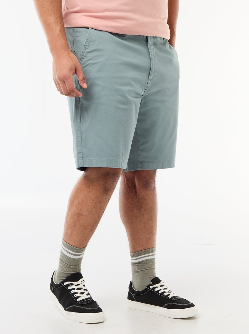 Chino bermuda van katoentwill Blauw - Kiabi