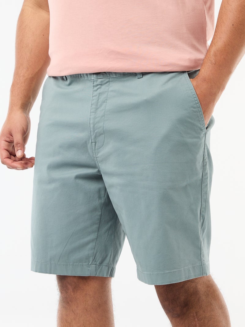 Chino bermuda van katoentwill Blauw - Kiabi