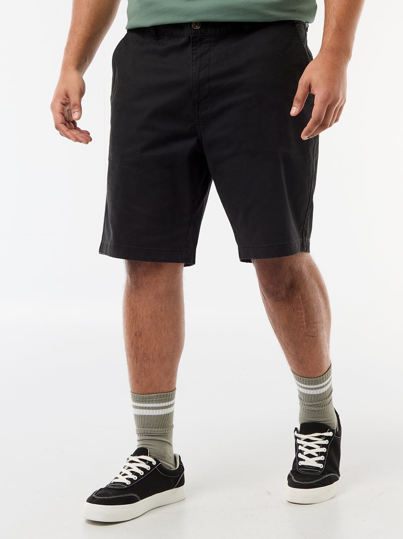 Chino bermuda van katoentwill Zwart - Kiabi