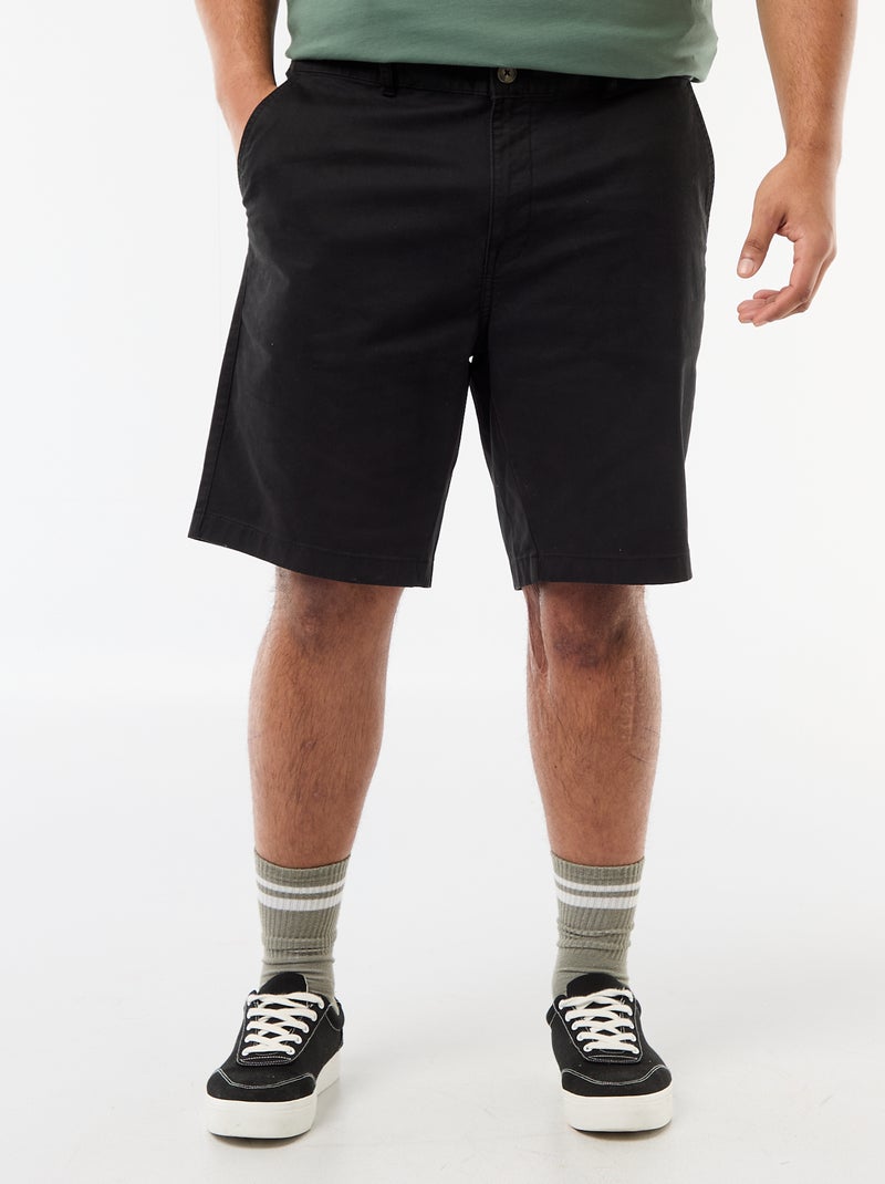 Chino bermuda van katoentwill Zwart - Kiabi