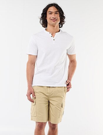 Chino bermuda van popeline met klepzakken