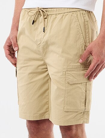 Chino bermuda van popeline met klepzakken