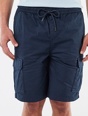 Chino bermuda van popeline met klepzakken