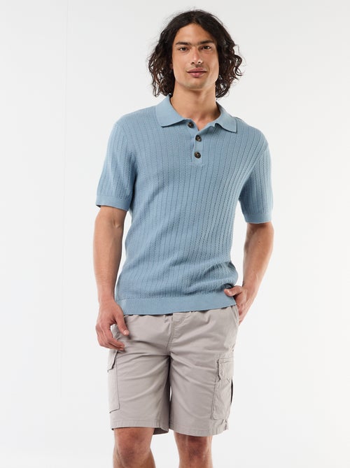 Chino bermuda van popeline met klepzakken - Kiabi