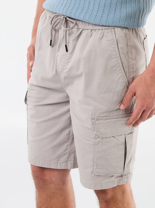 Chino bermuda van popeline met klepzakken - Kiabi