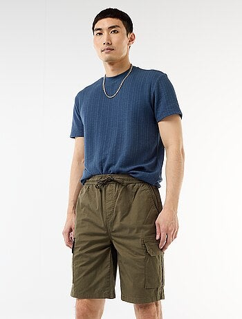 Chino bermuda van popeline met klepzakken