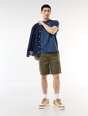 Chino bermuda van popeline met klepzakken