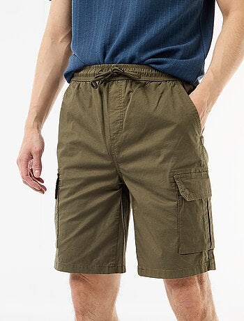 Chino bermuda van popeline met klepzakken
