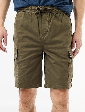 Chino bermuda van popeline met klepzakken
