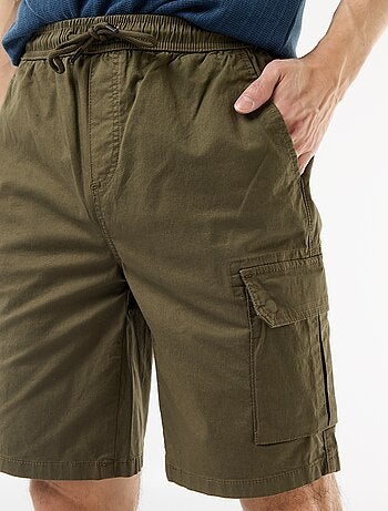 Chino bermuda van popeline met klepzakken