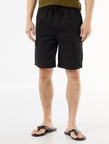 Chino bermuda van popeline met klepzakken