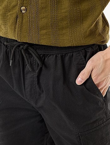 Chino bermuda van popeline met klepzakken