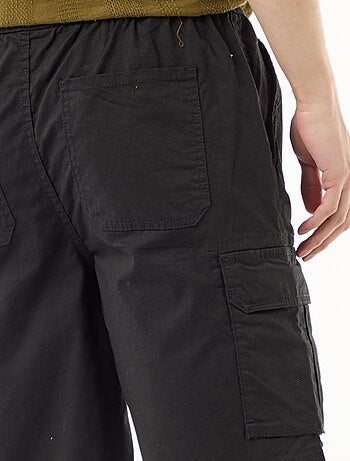 Chino bermuda van popeline met klepzakken