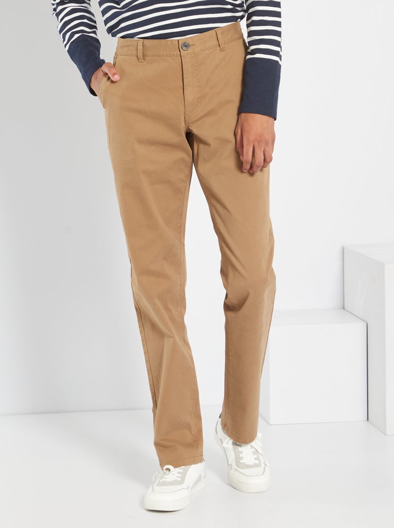 Chino broek L36 +1m90 bruin - Kiabi