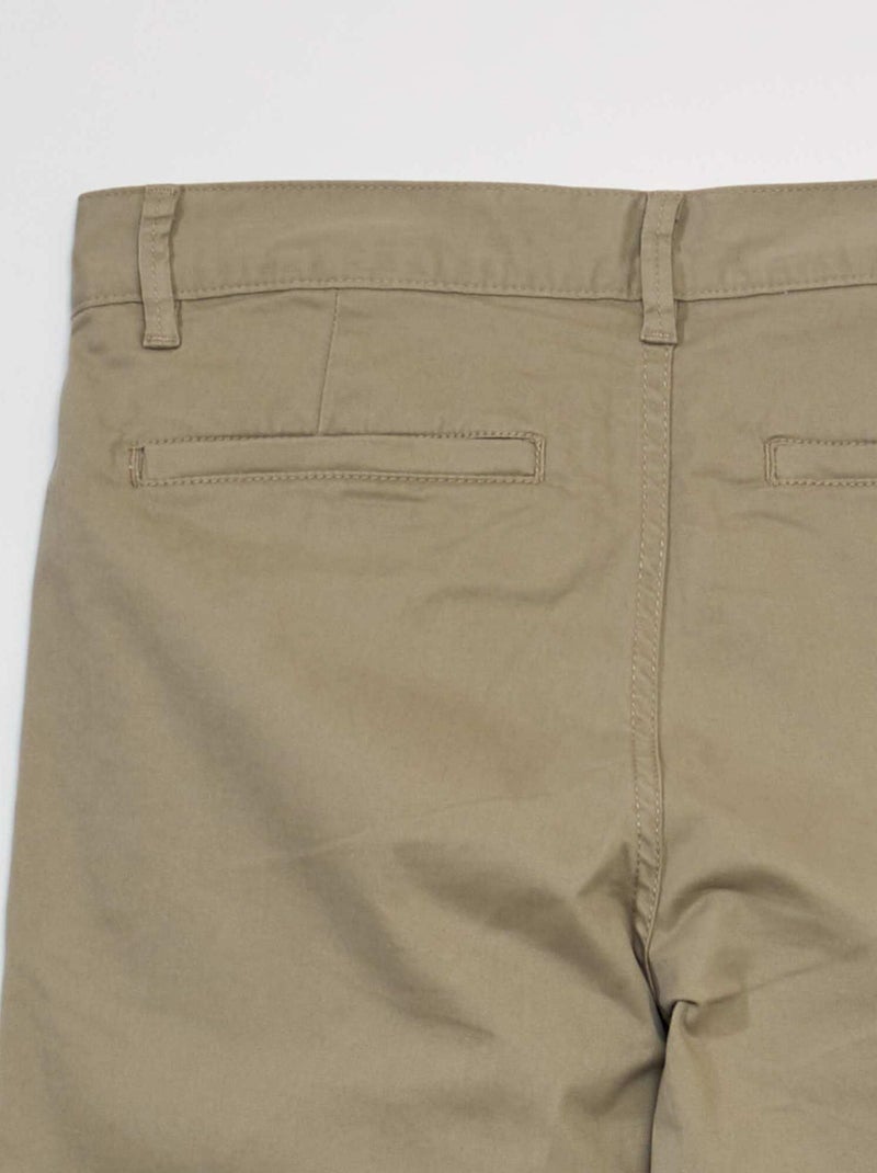Chino broek van stretchkatoen L34 BIEGE - Kiabi