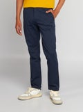 Chino broek van stretchkatoen L34 BLAUW - Kiabi