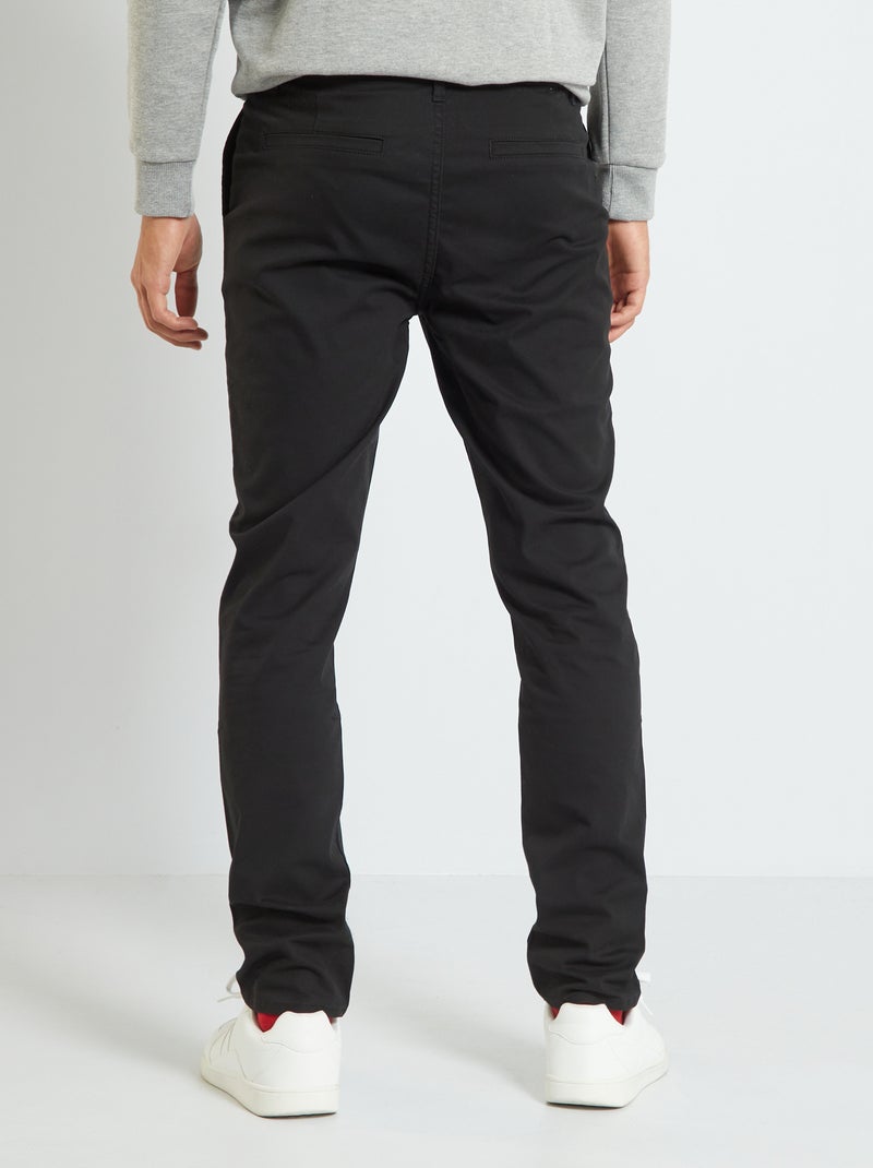Chino broek van stretchkatoen zwart - Kiabi
