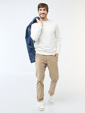 Chino en velours taille standard