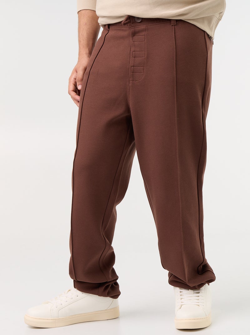Chino regular uni - collection facile à enfiler Marron - Kiabi