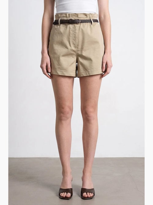 Chino short met hoge taille en riem dilvin - Kiabi