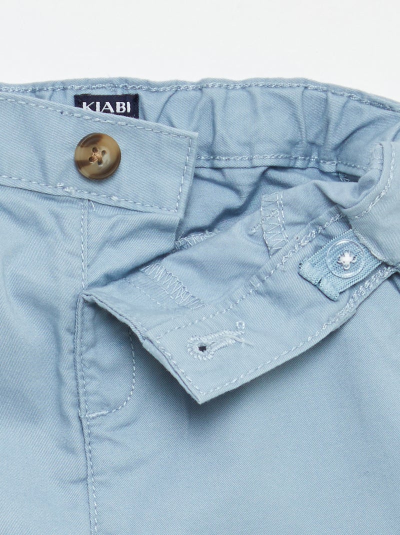 Chino short met verstelbare taille Blauw - Kiabi