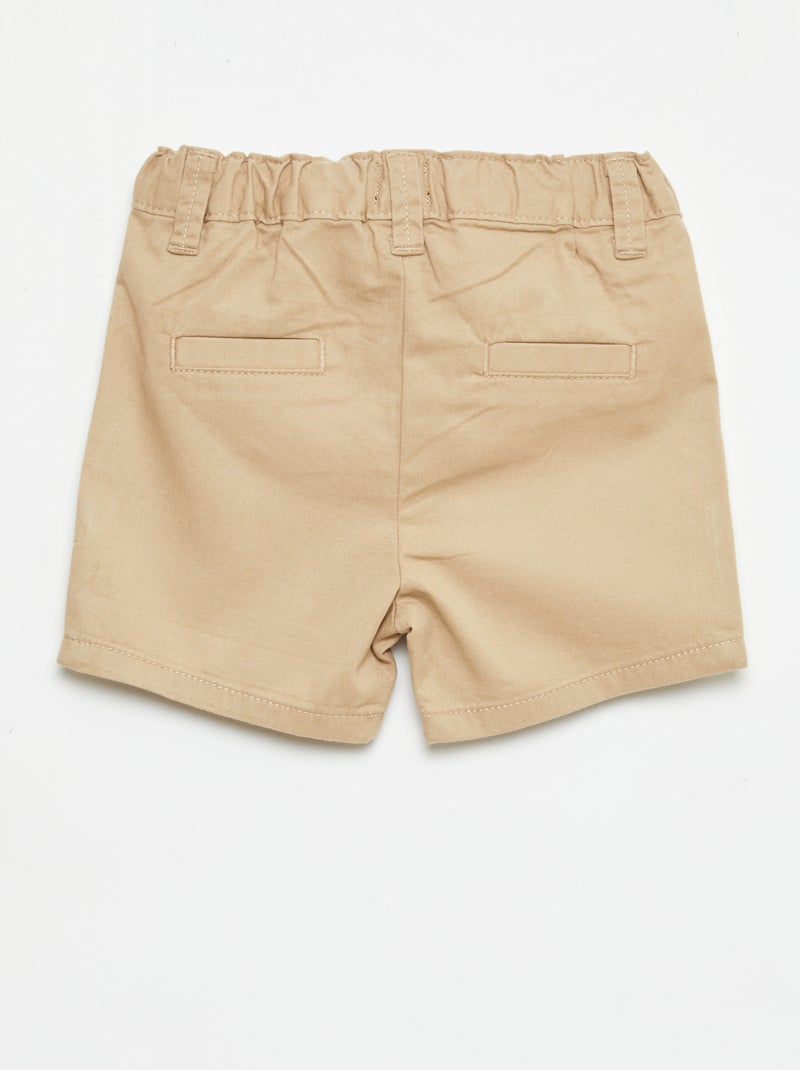Chino short met verstelbare taille Bruin - Kiabi