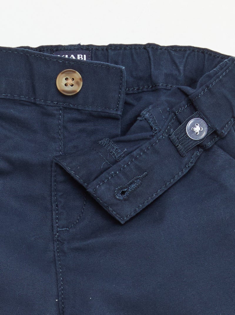 Chino short met verstelbare taille Marineblauw - Kiabi