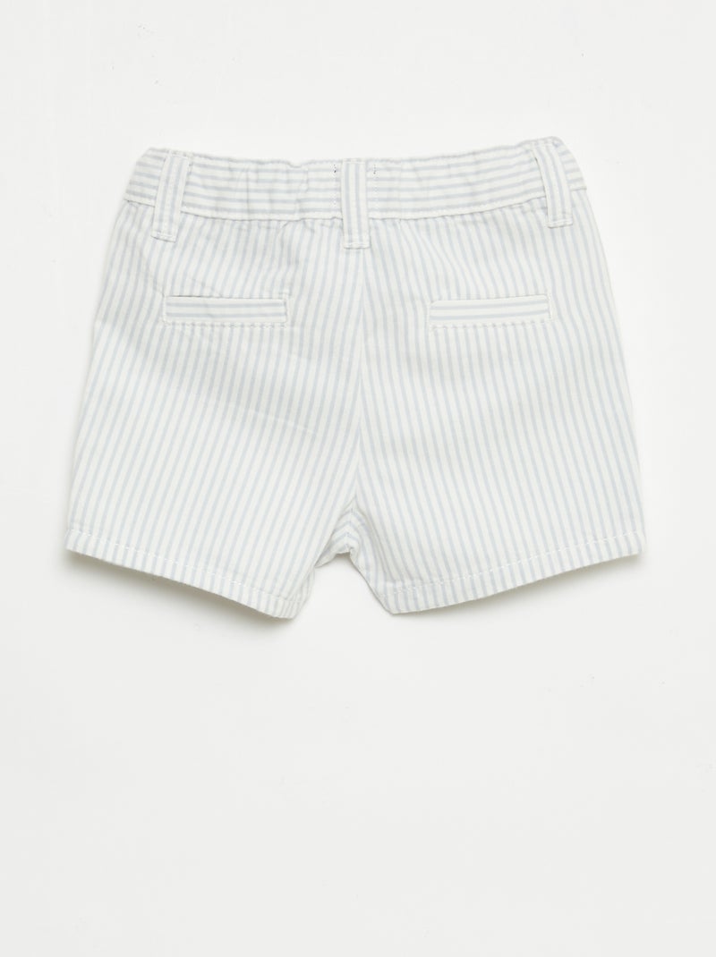 Chino short met verstelbare taille Wit - Kiabi