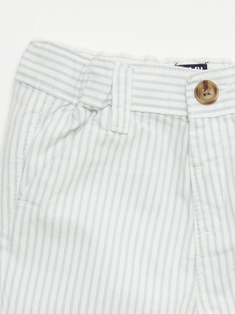 Chino short met verstelbare taille Wit - Kiabi