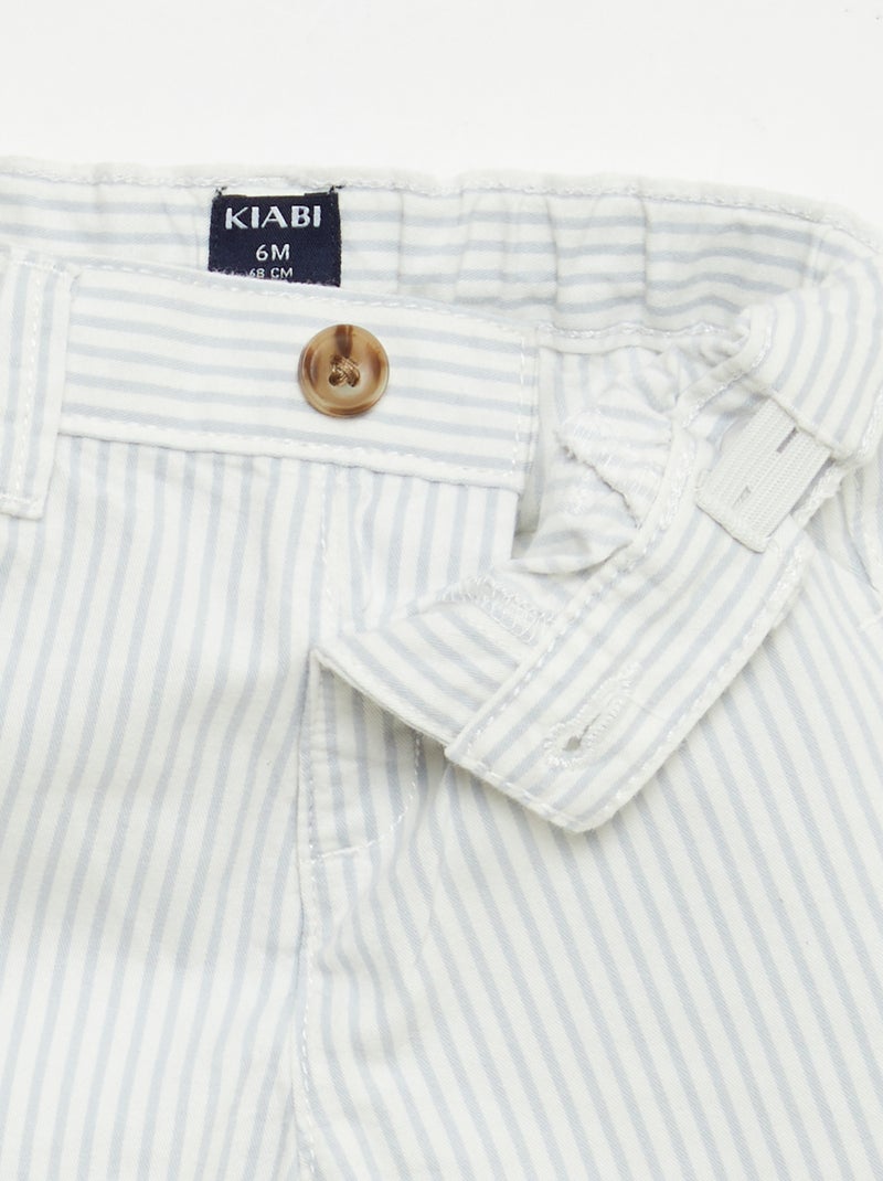 Chino short met verstelbare taille Wit - Kiabi