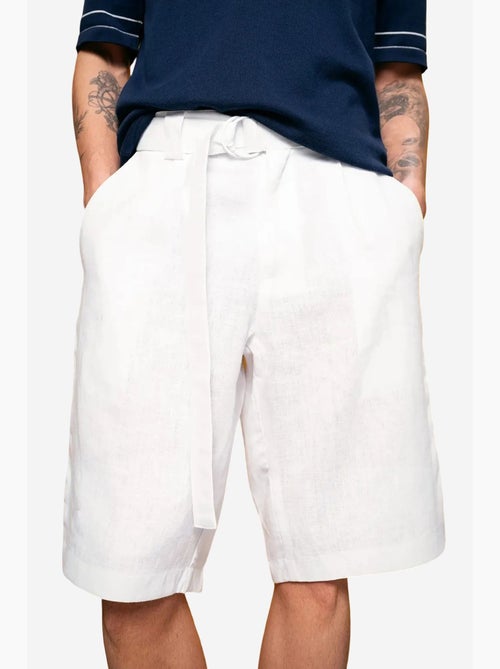 Chino short van linnenmix met hoge taille giesto - Kiabi Chino short van linnenmix met hoge taille giesto - Kiabi