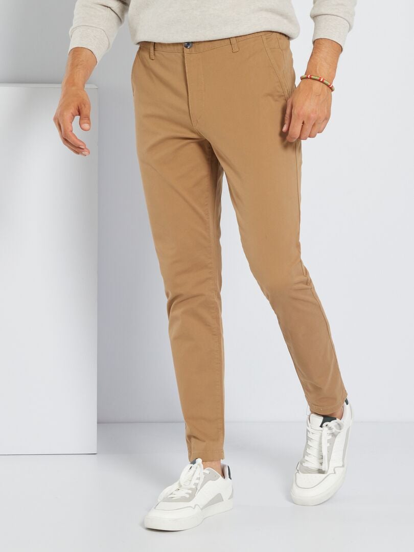 Pantalon chino slim L30 - beige - Kiabi - 17.00€