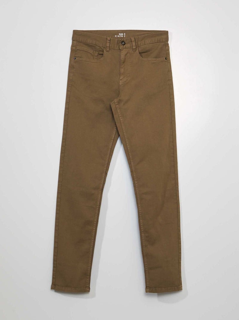 Chino slim 5 poches - L32 marron - Kiabi