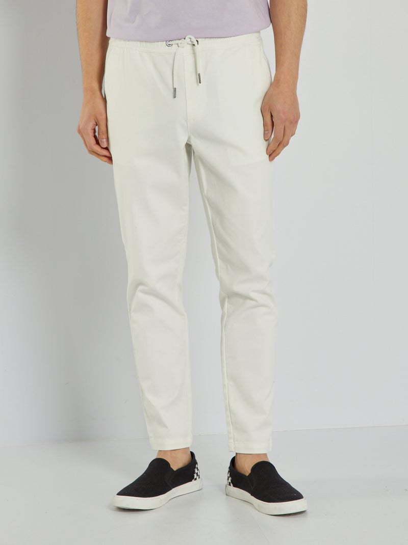 Chino slim coupe jogger blanc - Kiabi