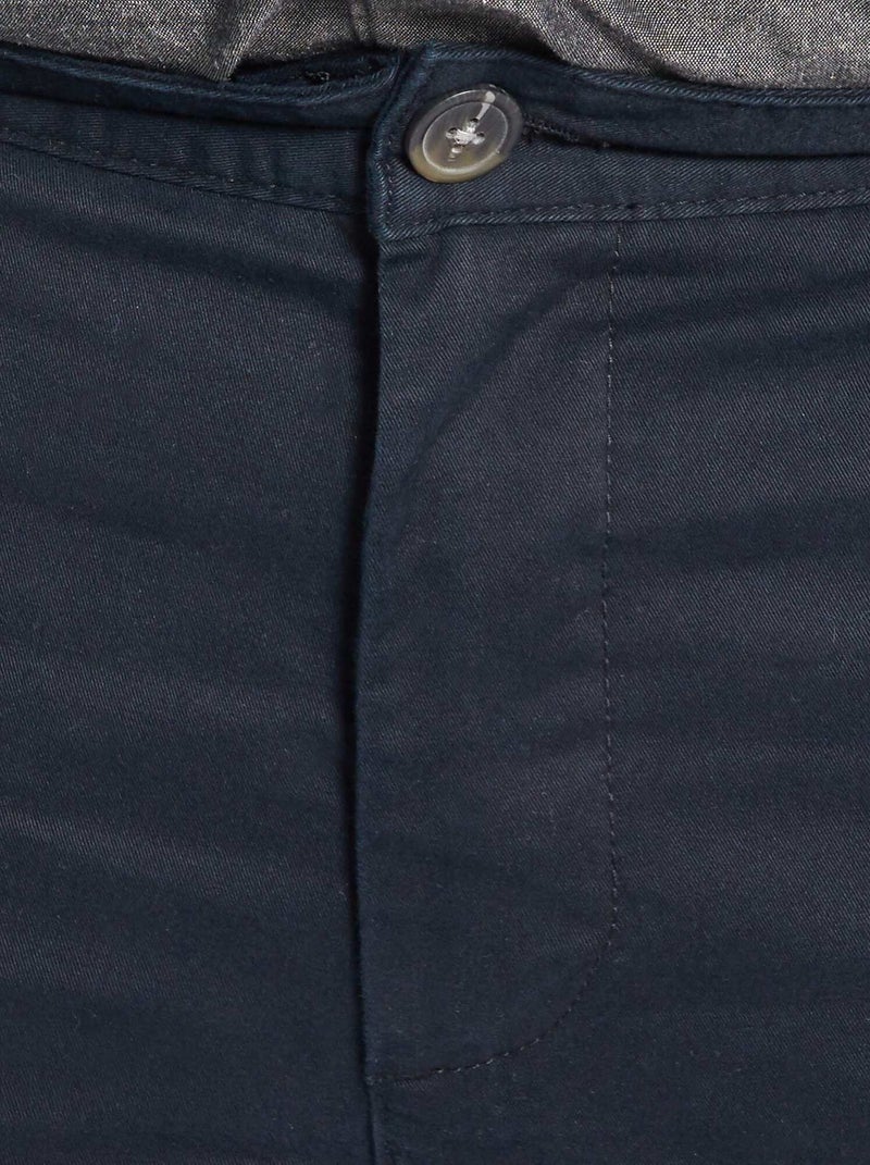 Chino slim en coton stretch - L30 Noir - Kiabi