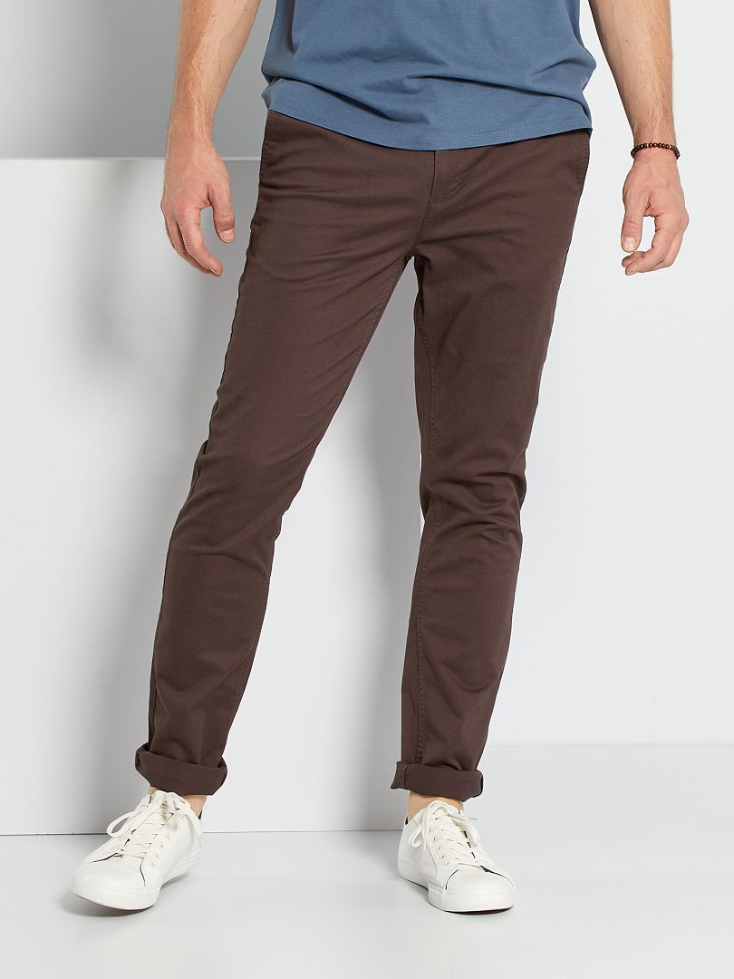 Chino slim L38 1m95 marron fonc Kiabi 20.00