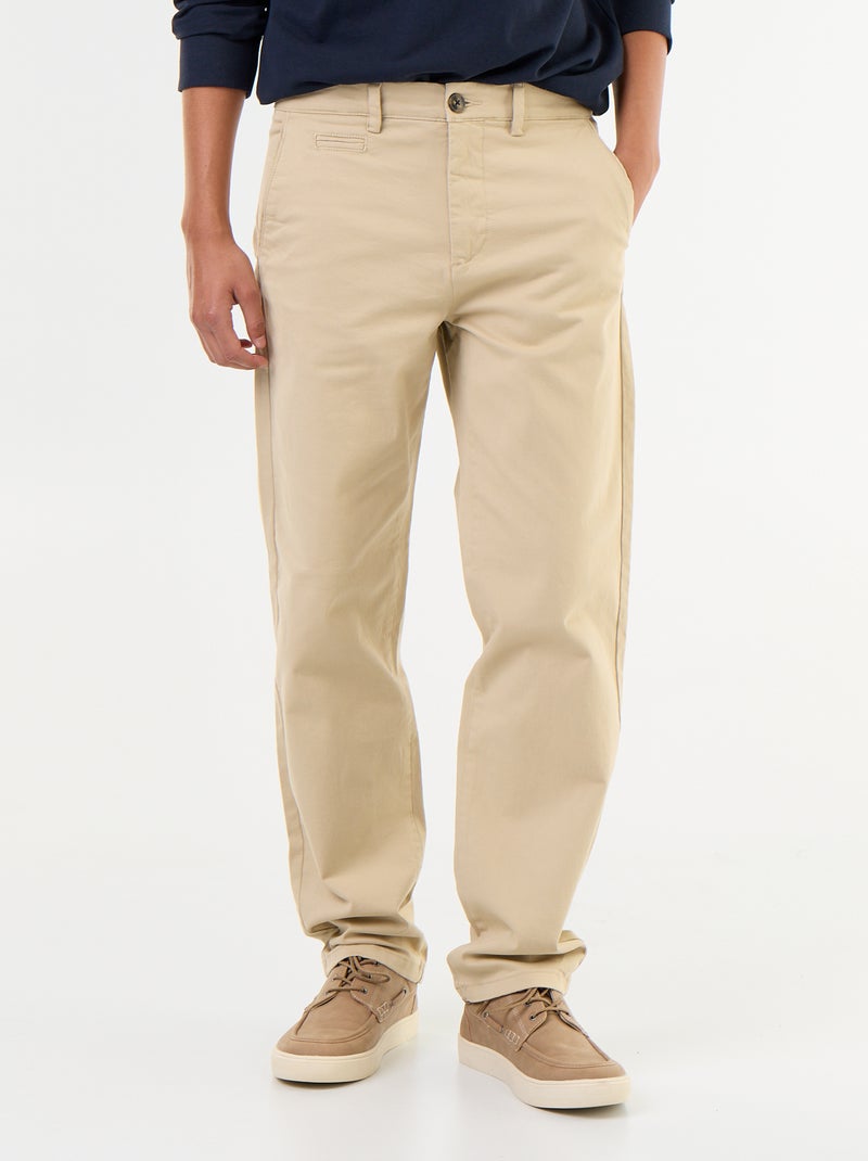 Chino uni taille standard Beige - Kiabi