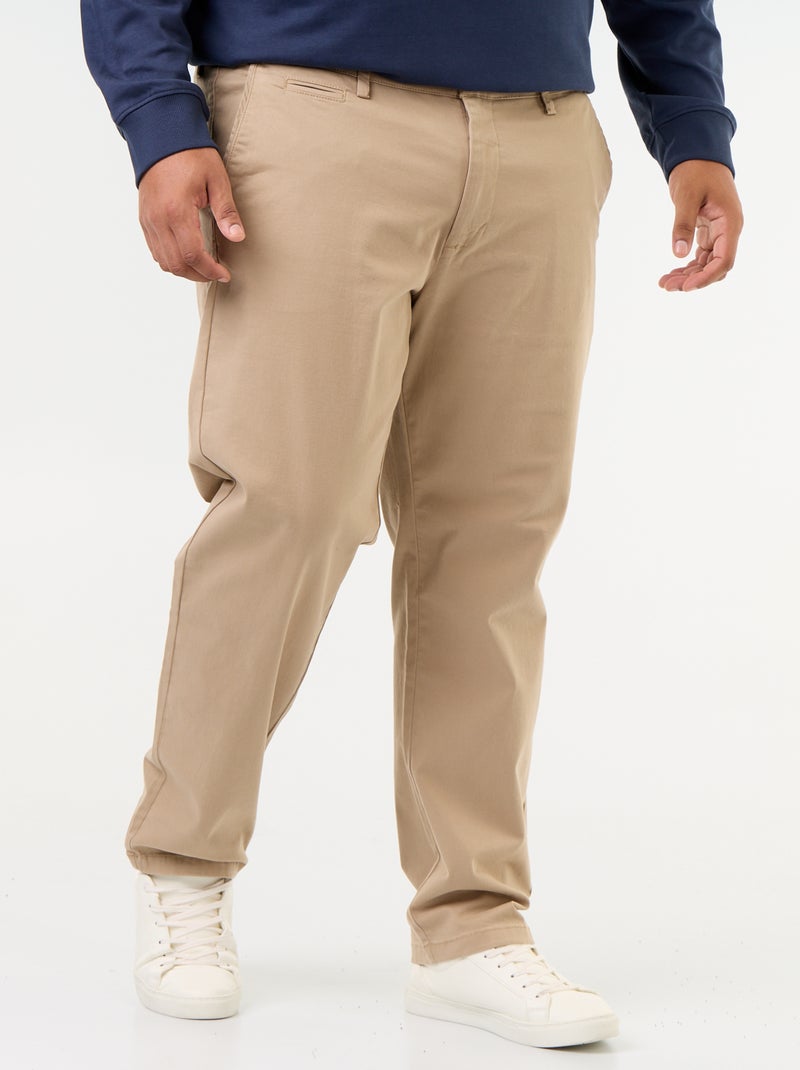 Chino uni taille standard Beige - Kiabi