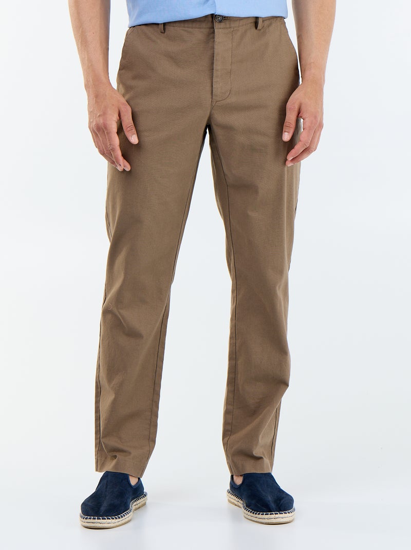 Chino uni taille standard Marron - Kiabi