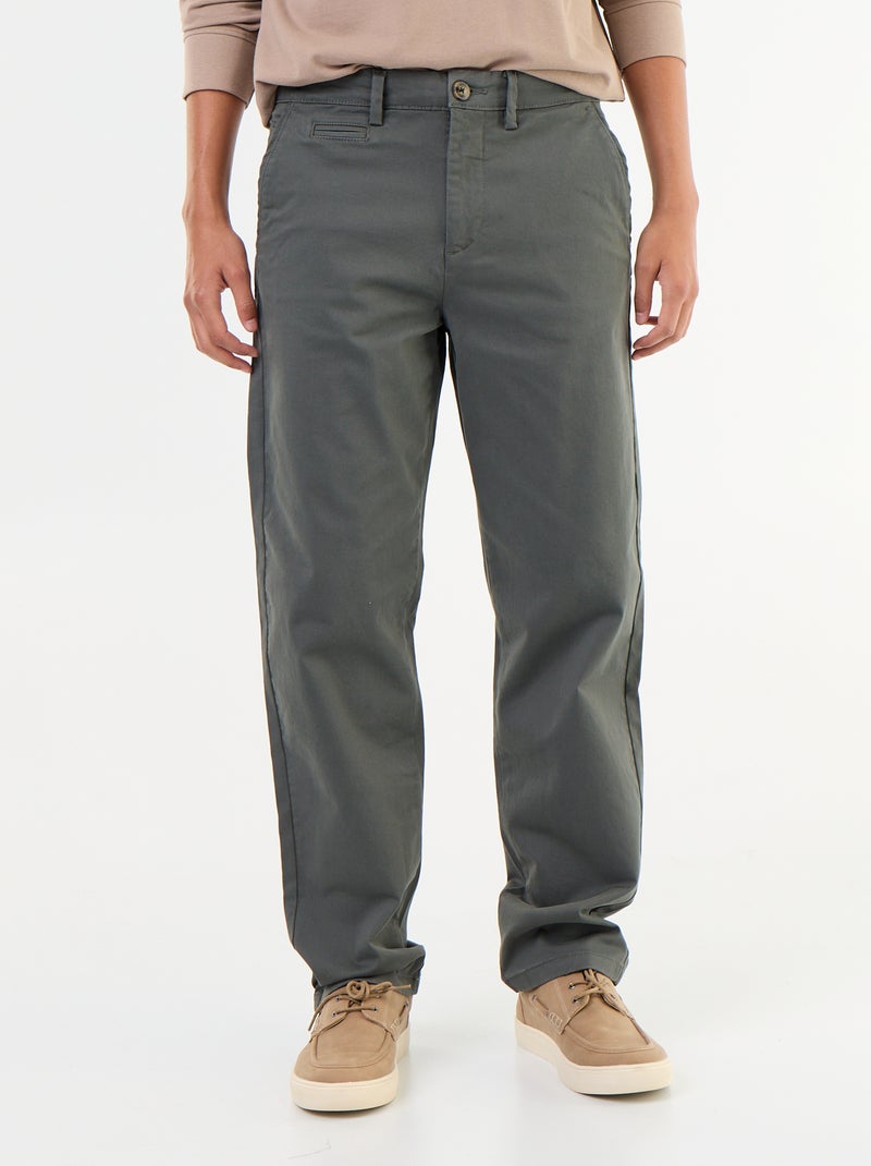 Chino uni taille standard Vert - Kiabi